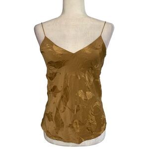 elements kris tulin womens vintage copper brown 100% silk tank top 8 medium